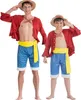 One Piece Kostüm Ruffy Strohhut Monkey D. Ruffy für Herren Gr. S-XL Anime Manga Monkey D. Ruffy Fasching Karneval Mottoparty Monkey D. Luffy Filmheld Familienkostüm Paar- und Gruppenkostüm Cosplay Produktbild-Vorschau
