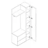 A 3D rendering of a white wardrobe with one door open. Náhled obrázku produktu