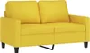Sofa 2-osobowa, jasnożółta, 120 cm, tapicerowana tkaniną Podgląd zdjęcia produktu 1