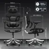 A diagram of an ergonomic office chair with dimensions and load capacity indicated. Produktbild-Vorschau