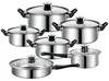 Topfset 12-teilig Edelstahl Kochtopfset Kochtöpfe Töpfe mit Produktbild-Vorschau 2