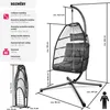Závěsné křeslo tectake s podstavcem a polštářem, nosnost Náhled obrázku produktu 7