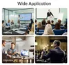Collage of four images showing different applications of a digital voice recorder: a meeting, a lecture, an interview, and a speech. Náhľad obrázku produktu
