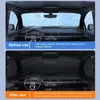 Comparison of a car's windshield before and after using a windshield cover. Produktbild-Vorschau
