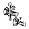 Two chrome-plated water valves are shown against a white background. The upper valve is a dual-outlet valve, while the lower valve is a single-outlet valve. Náhled obrázku produktu