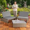 Mucola Sitzgruppe Polyrattan Lounge Gartengarnitur 2 Sessel Produktbild-Vorschau 9