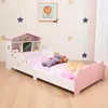 Hausform Kinderbett Weiß-Rosa mit Bücherregal, Produktbild-Vorschau 4