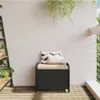 Gartenhocker mit Kissen Schwarz 58x46x46 cm Poly Rattan Produktbild-Vorschau 3