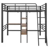 A loft bed with a desk and shelves, shown against a white background. Náhľad obrázku produktu