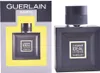 A product shot of Guerlain L'Homme Idéal L'Intense Eau de Parfum for men, showing both the product box and the bottle. Voir les images du produit