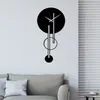 Opviq, Full Empty, zegar ścienny, czarny, metal, 62 x 32 cm Podgląd zdjęcia produktu 2