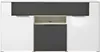 Sideboard - Grau - Weiß Hochglanz - Akustikstoffbezug - B Produktbild-Vorschau 1