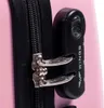 Close-up of a pink suitcase zipper and combination lock. Podgląd zdjęcia produktu