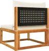 4-tlg. Gartensofa-Set mit Kissen Holz Akazie & Rattan Produktbild-Vorschau 9
