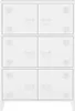 A white metal locker with six compartments, arranged in a 2x3 grid, shown from the front. Podgląd zdjęcia produktu