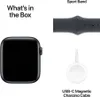 Image shows contents of a product box, including a smartwatch, a sport band, and a charging cable. Anteprima dell’immagine prodotto