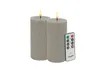 Candela Lights LED Kerzen 2er Set Ø7,5x15cm taupe rustic Produktbild-Vorschau 8
