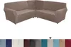 (Taupe) 5-Sitzer-Sofabezug aus Samt in L-Form Elastischer Produktbild-Vorschau 12