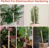 A collage of images showing electroculture gardening stakes used with various indoor and outdoor plants. Produktbild-Vorschau