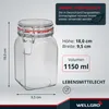 WELLGRO Einmachgläser mit Bügelverschluss eckig 1150ml - Produktbild-Vorschau 2