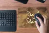 MuchoWow® Mauspad Mousepad Zitat - Sterne - Braun - Gold Produktbild-Vorschau 4