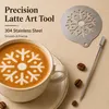 8 Kaffeeschablonen aus Edelstahl für Cappuccino-Deko Náhľad obrázku produktu