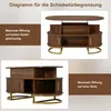 Merax höhenverstellbare Couchtisch mit Schiebetüren, oval Produktbild-Vorschau 9
