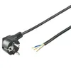 A black power cord with a European plug on one end and exposed wires on the other, isolated on a white background. Podgląd zdjęcia produktu