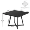 A diagram showing a square table with dimensions and a small illustration of a table with four chairs. Náhľad obrázku produktu
