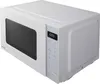 A white Panasonic microwave oven is shown from a three-quarter side view against a white background. Produktbild-Vorschau
