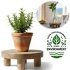 LS-LebenStil Pflanzenhocker Teak Holz 20x7cm Rund Mini Produktbild-Vorschau 1