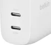 A close-up view of a white Belkin charger with two USB-C ports. Produktbild-Vorschau
