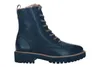 A single black lace-up boot with a thick sole and fur lining, shown from the side against a white background. Produktbild-Vorschau