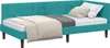 vidaXL Eckbettgestell mit Kopfteil Türkis 90 cm x 200 cm Produktbild-Vorschau 1