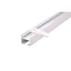 A close-up, studio shot of a white curtain rail track with a white plastic fitting attached. Produktbild-Vorschau