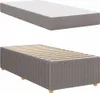 vidaXL Bettrahmen mit Matratze Taupe 90 x 200 cm Stoff Produktbild-Vorschau 4