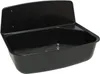 A black plastic sink basin with a raised back panel, mounted on a white background. Produktbild-Vorschau