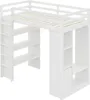 A white loft bed with shelves and storage. Anteprima dell’immagine prodotto