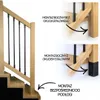Schodiskové zábradlie z bukového dreva s čiernymi tyčami, Náhľad obrázku produktu 3