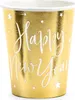 Happy New Year Becher, gold, 220ml (1 Packung / 6 Stk.) Produktbild-Vorschau 1