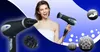 A woman is holding a hairdryer, with other hairdryers and icons related to hair styling shown. Produktbild-Vorschau