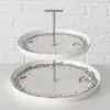Zweistöckige Etagere mit weihnachtlichem Muster FLORENZA, Produktbild-Vorschau 4