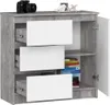 Commode à tiroirs et portes CIELA - béton / blanc Voir les images du produit 2