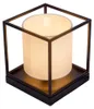 Lampe de table, textile blanc, noir, H 17 cm Voir les images du produit 2