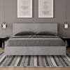 ITYHOME - Bett mit Lattenrost 160x200 schräges Kopfteil Produktbild-Vorschau 2