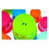 A collection of colorful stacking cups with animal faces on the lids. Produktbild-Vorschau