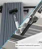 A split image showing a vacuum cleaner head cleaning a curtain on the left and a vacuum cleaner wand inside a drawer organizer on the right. Anteprima dell’immagine prodotto