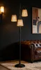 Lampada da terra boho a 3 luci con paralumi in rattan, Anteprima dell’immagine prodotto 7