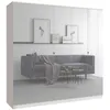 Kleiderschrank zum Schlafzimmer für Kleidung mit Spiegel, Höhe: 200cm, Breite: 200 cm, kaschmir Produktbild-Vorschau