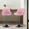 4er Set Barhocker aus Samt Bistrohocker drehbar Produktbild-Vorschau 2